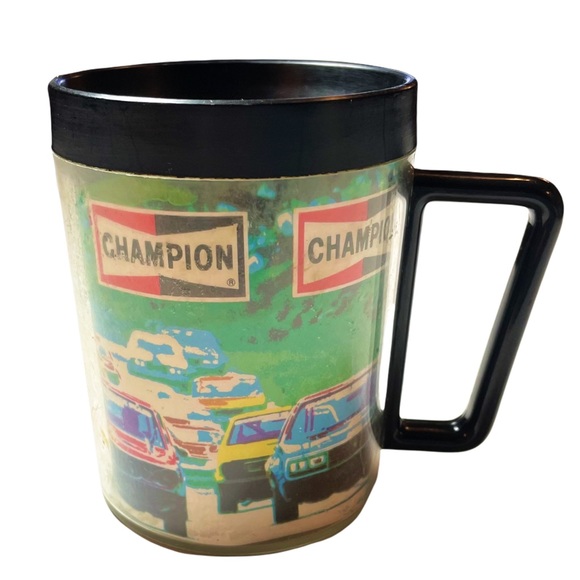VINTAGE! 1980's Champion Oil Spark Plugs Racing Coffee Mug Cup - Picture 1 of 9